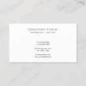 Modern Elegant Minimalist Template Create Your Own Visitenkarte (Rückseite)