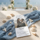 Modern Elegant Monogram Minimalist Photo Wedding All In One Einladung