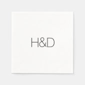 Modern Elegant Monogram Wedding Simple Serviette (Vorderseite)