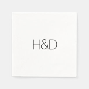 Modern Elegant Monogram Wedding Simple Serviette