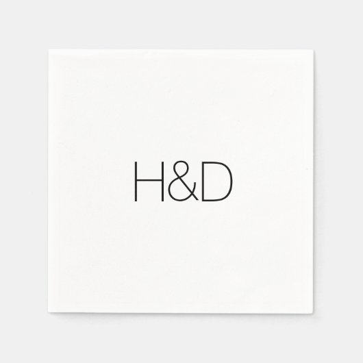 Modern Elegant Monogram Wedding Simple Serviette (Vorderseite)