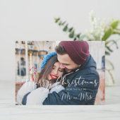 Modern Elegant Mr & Mrs Christmas Couple Wedding (Stehend Vorderseite)