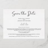 Modern Elegant Mr & Mrs Christmas Couple Wedding Folieneinladung (Rückseite)