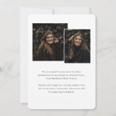 Modern Elegant Multi Photo Collage Graduation Ankündigung (Rückseite)
