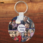 Modern elegant multi photo family stylish  schlüsselanhänger (Vorderseite)