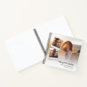 Modern Elegant Navy Script Photo Graduation Guest Notizblock (Innenseite)