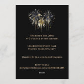 Modern Elegant New Years Eve Party Gold and Black Einladung (Rückseite)