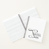 Modern Elegant Notes Personalized Black White  Notizblock (Innenseite)