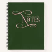 Modern Elegant Notes Personalized Green Pink Notizblock (Vorderseite)