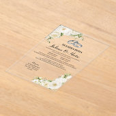 Modern Elegant Nuestra Boda White Floral Wedding Acryleinladungen (Ablage )