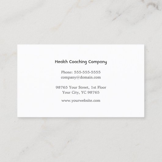Modern Elegant Nutrition Coach Business Card Visitenkarte (Rückseite)
