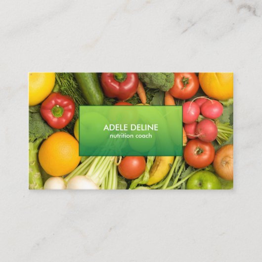 Modern Elegant Nutrition Coach Business Card Visitenkarte (Vorderseite)