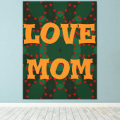 Modern elegant orange_black_red_Liebe Mom_design Leinwanddruck (Insitu (Holzboden))