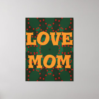 Modern elegant orange_black_red_Liebe Mom_design Leinwanddruck