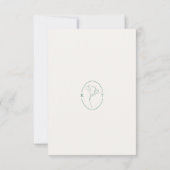 Modern Elegant Outlined Botanical Emerald RSVP Karte (Rückseite)