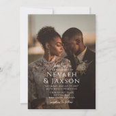 Modern Elegant Overlay Wedding Photo Einladung (Vorderseite)