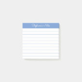 Modern Elegant Periwinkle Blue Personalized Lined Post-it Klebezettel (Vorderseite)