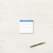 Modern Elegant Periwinkle Blue Personalized Lined Post-it Klebezettel (Auf Schreibtisch)