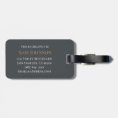 Modern elegant personalized gepäckanhänger (Rückseite horizontal)