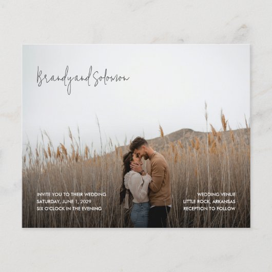 Modern Elegant Photo Budget Wedding Invitation Flyer (Vorne)