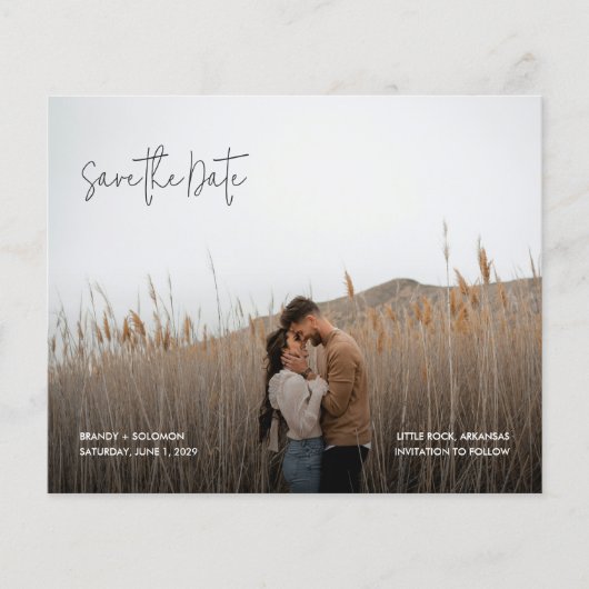Modern Elegant Photo Budget Wedding Save the Date Flyer (Vorne)