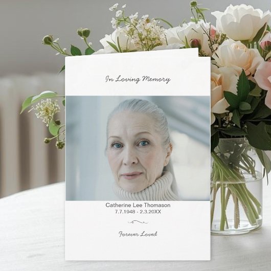 Modern Elegant Photo Funeral Program Programm