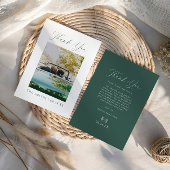 Modern Elegant Photo Monogram Wedding Dankeskarte