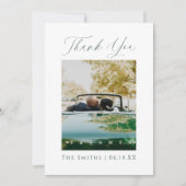 Modern Elegant Photo Monogram Wedding Dankeskarte (Vorderseite)