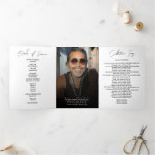 Modern Elegant Photo Trifold Funeral Program Dreifach-gefaltete Programmkarte (Innenseite)