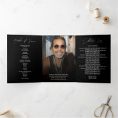 Modern Elegant Photo Trifold Funeral Program Dreifach-gefaltete Programmkarte (Innenseite)