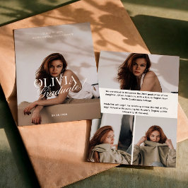 Modern Elegant Photo Typography Script Grad Ankündigung