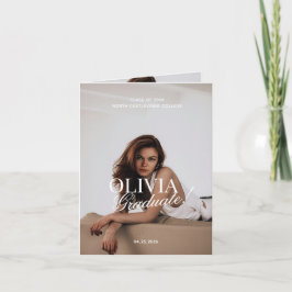 Modern Elegant Photo Typography Script Grad Folded Ankündigung