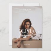 Modern Elegant Photo Typography Script Grad Party Einladung (Vorderseite)