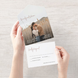 Modern Elegant Photo Wedding All-in-One-Einladung
