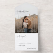 Modern Elegant Photo Wedding All In One Einladung (Innen Boden)