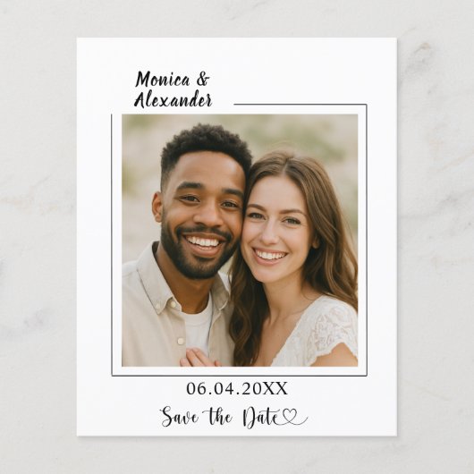 Modern elegant photo wedding budget Save the Date Flyer (Vorne)