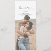 Modern Elegant Photo Wedding Menükarte (Vorderseite)