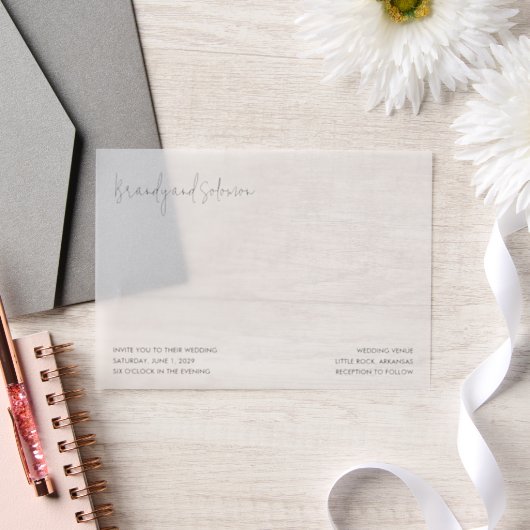 Modern Elegant Photo Wedding Pergament Einladungen (Hochzeit)