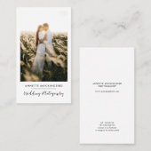 Modern Elegant  Photo Wedding Photography Script Visitenkarte (Vorne/Hinten)