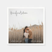 Modern Elegant Photo Wedding Serviette (Vorderseite)