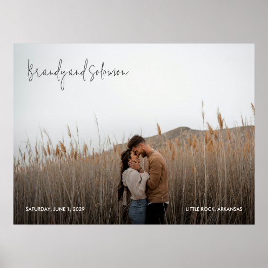 Modern Elegant Photo Wedding Sign Poster (Vorne)