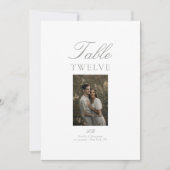 Modern Elegant Photo Wedding Table Number Card (Vorderseite)