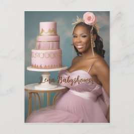 Modern, elegant pink baby shower postkarte