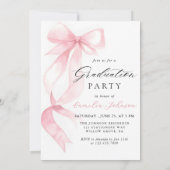Modern Elegant Pink Bow Arch Photo Graduation Einladung (Rückseite)