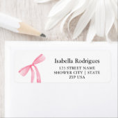 Modern Elegant Pink Bow Return Address (Insitu)