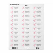 Modern Elegant Pink Bow Return Address (Vorne)
