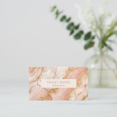 Modern Elegant Pink Gold Beige Marble Visitenkarte (Stehend Vorderseite)