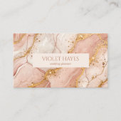 Modern Elegant Pink Gold Beige Marble Visitenkarte (Vorderseite)