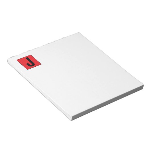 Modern Elegant Plain Professional Monogram Notizblock (angewinkelt)