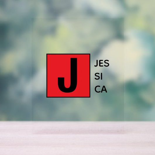 Modern Elegant Plain Professional Name Monogram Acrylschild (Neutral)